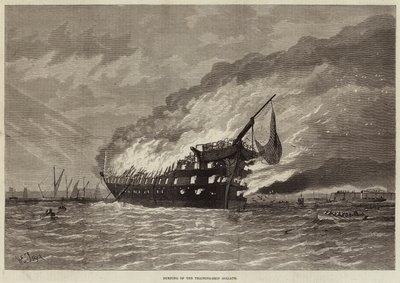 Brand van het Opleidingsschip Goliath door Henry Spernon Tozer